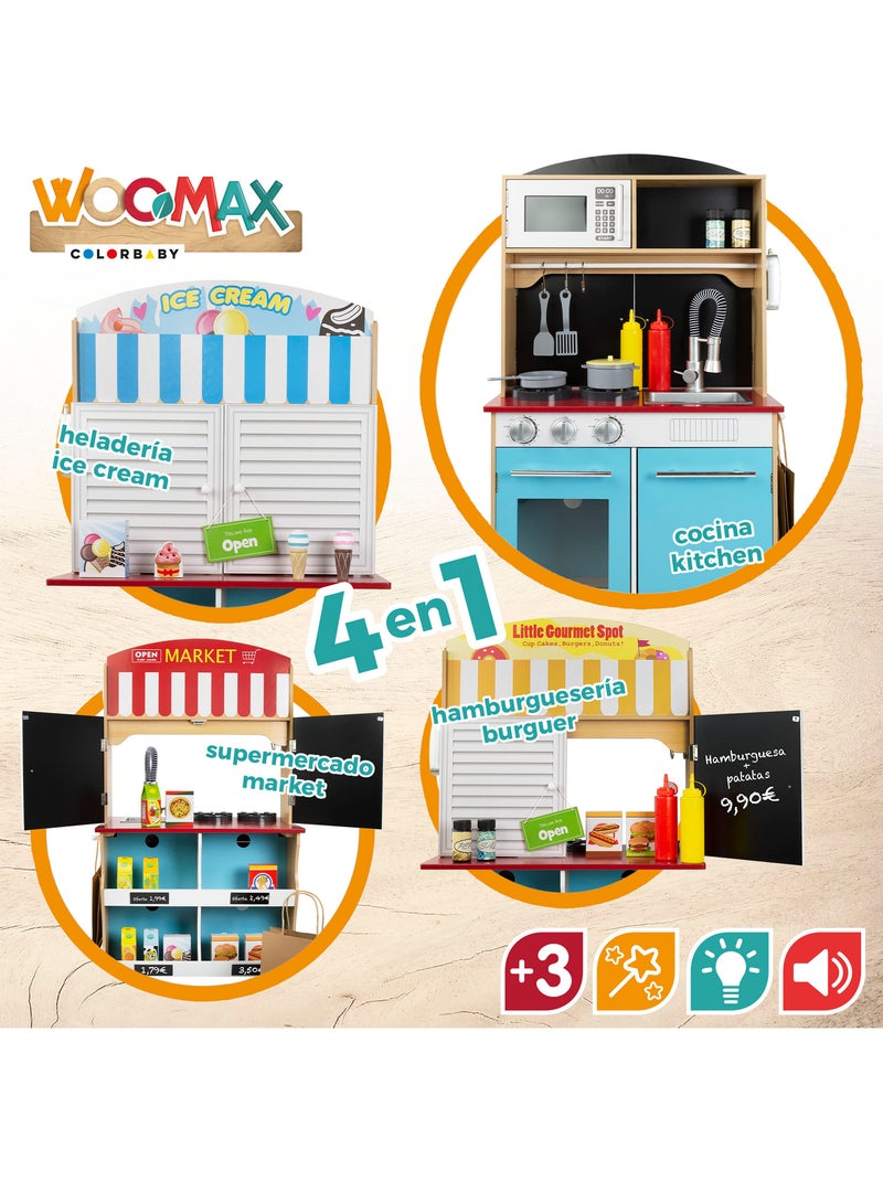 Gelateria WOOMAX con cucina in legno 2 in 1 N/D - Kiabi