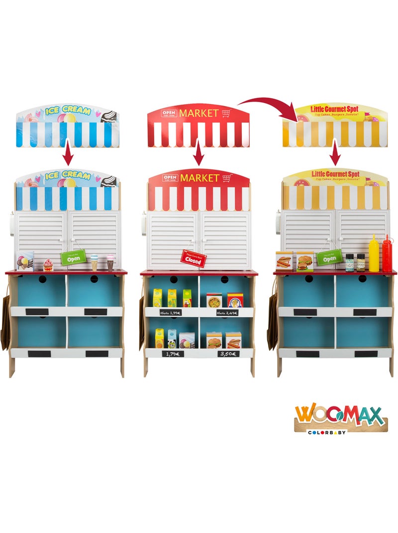 Gelateria WOOMAX con cucina in legno 2 in 1 N/D - Kiabi