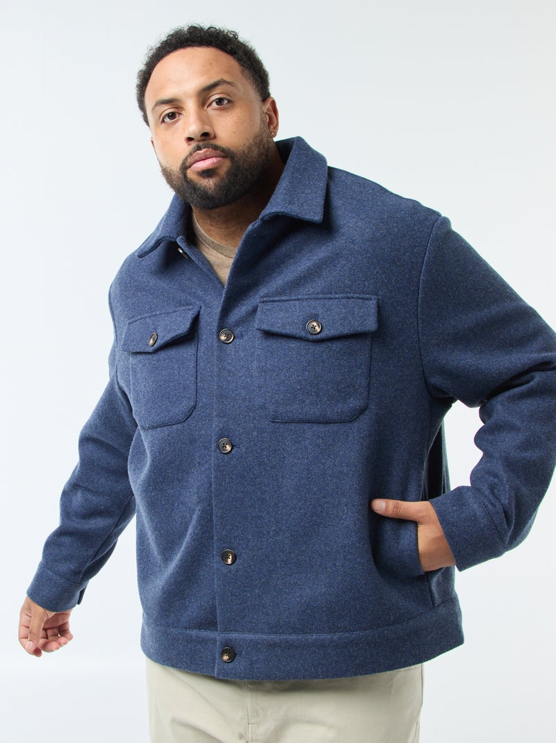 Giacca a camicia calda in lana Blu - Kiabi