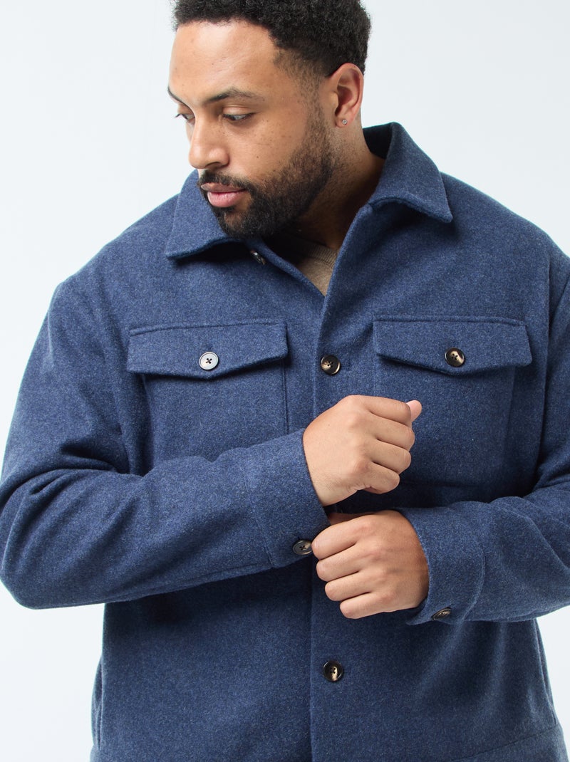 Giacca a camicia calda in lana Blu - Kiabi