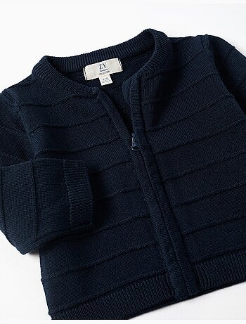 Giacca a maglia con linee in rilievo