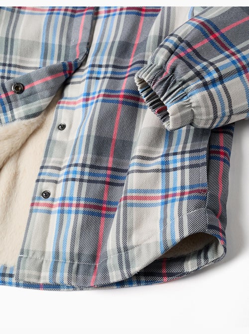 Giacca a quadri con cappuccio e fodera in peluche - Kiabi