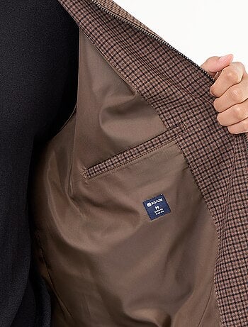 Giacca a quadri con zip