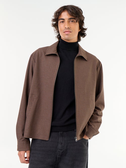 Giacca a quadri con zip - Kiabi