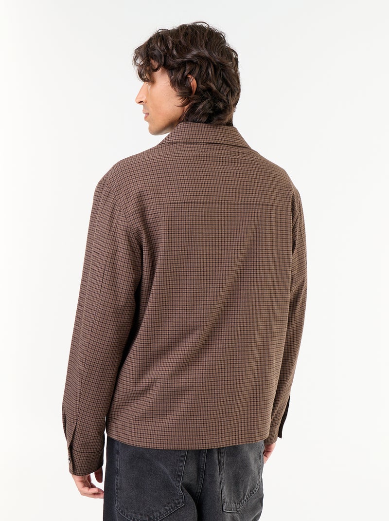 Giacca a quadri con zip Grigio - Kiabi