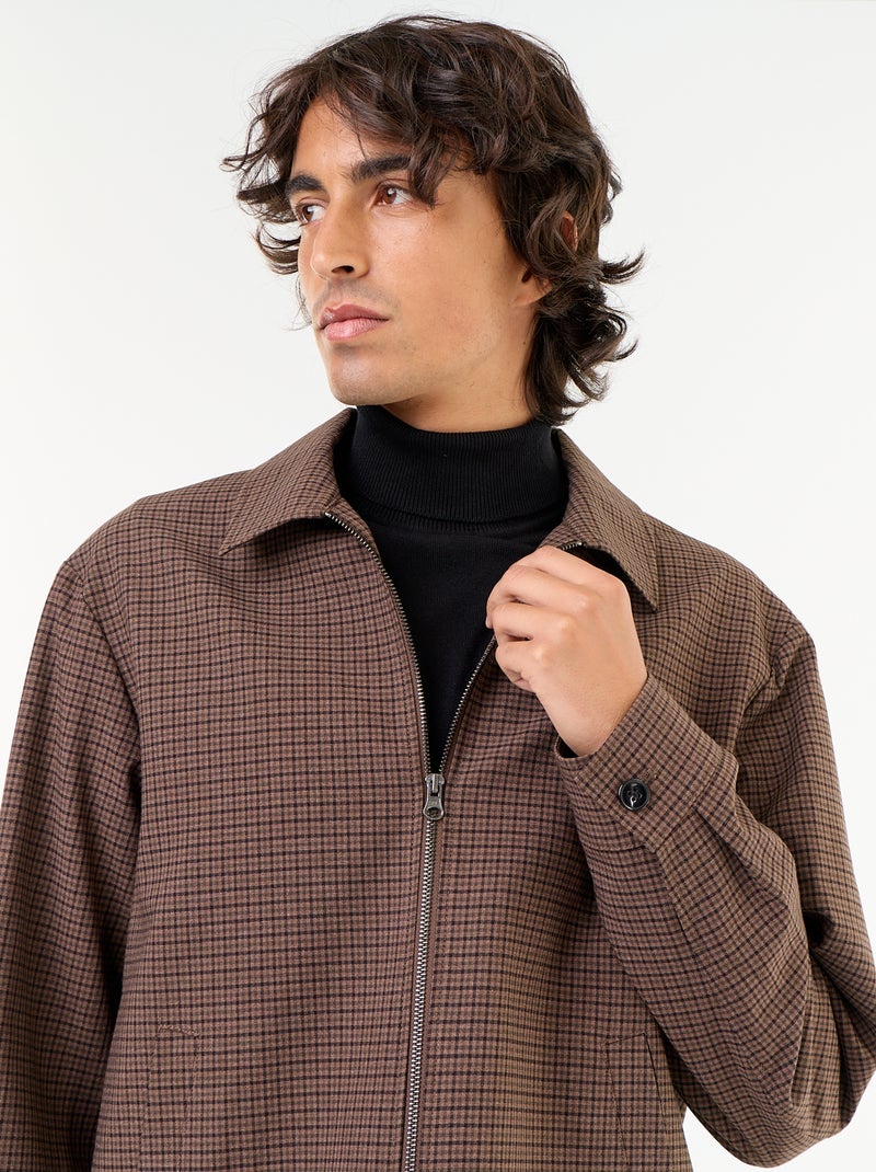 Giacca a quadri con zip Grigio - Kiabi