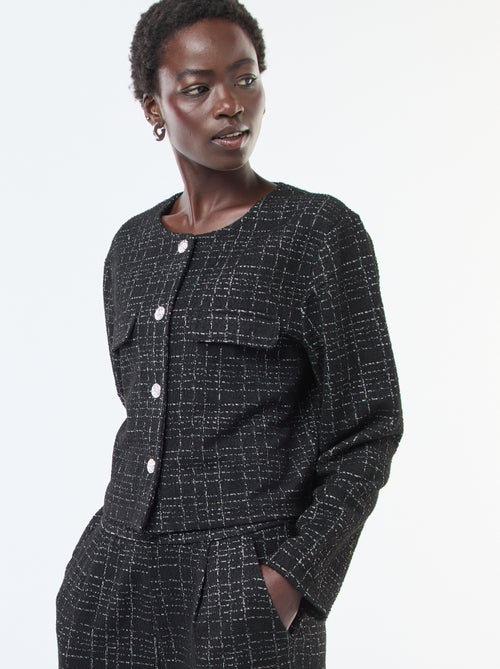 Giacca a quadri 'JDY' con tasche a patta - Kiabi