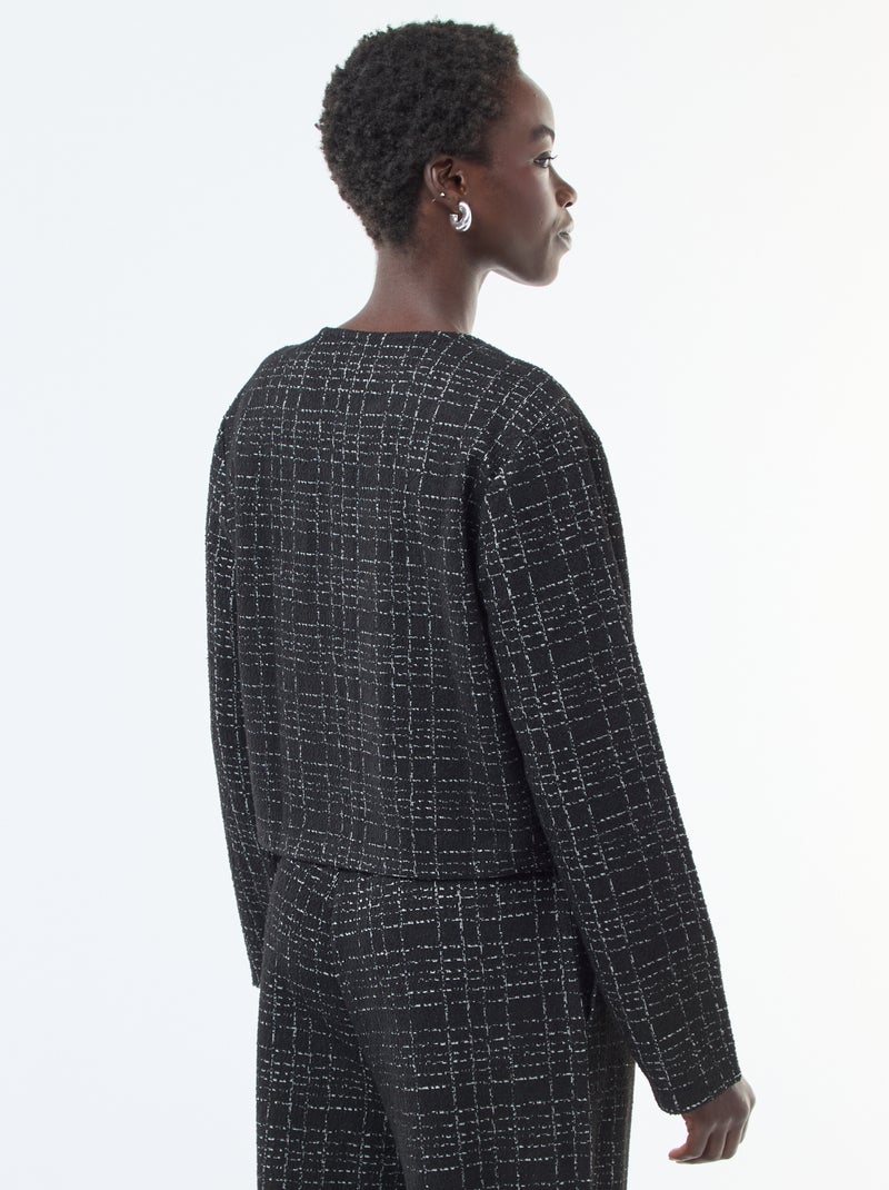 Giacca a quadri 'JDY' con tasche a patta Nero - Kiabi