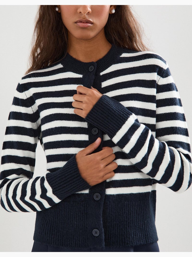 Giacca a righe a maglia, MO Fashion Blu - Kiabi