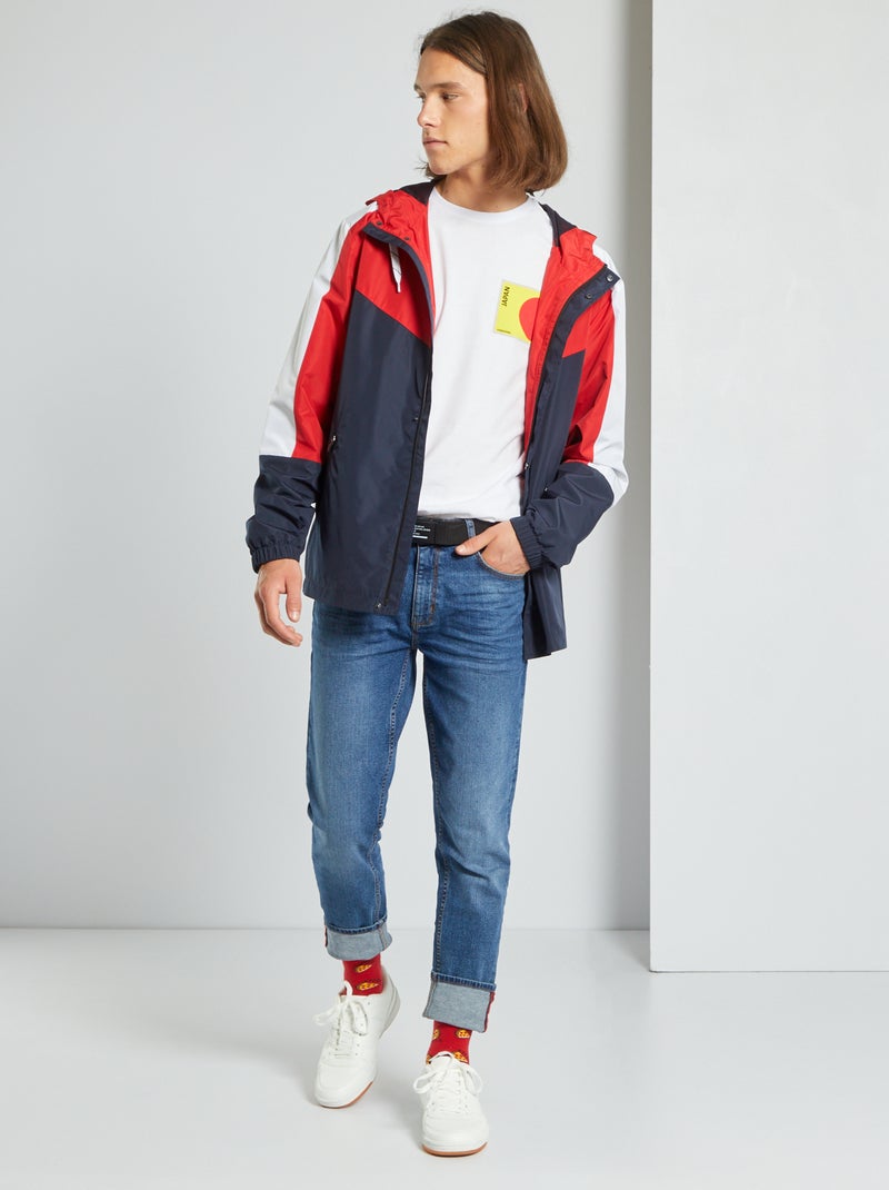 Giacca a vento color block ROSSO - Kiabi
