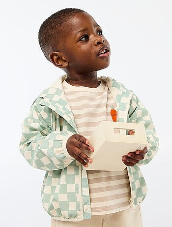 Giacca a vento con cappuccio all-over