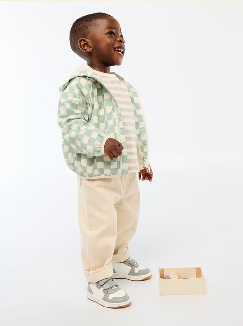 Giacca a vento con cappuccio all-over - Kiabi