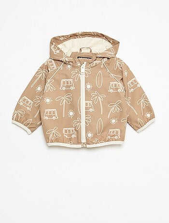 Giacca a vento con cappuccio all-over