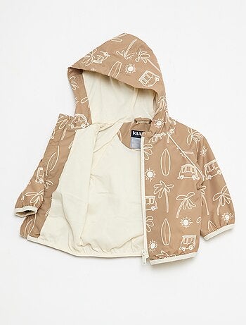 Giacca a vento con cappuccio all-over