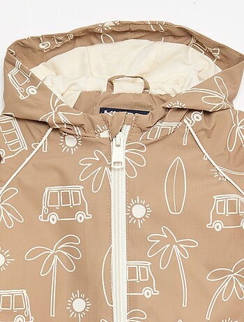 Giacca a vento con cappuccio all-over