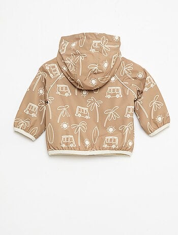 Giacca a vento con cappuccio all-over
