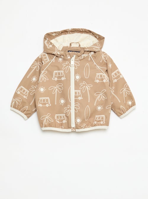 Giacca a vento con cappuccio all-over - Kiabi