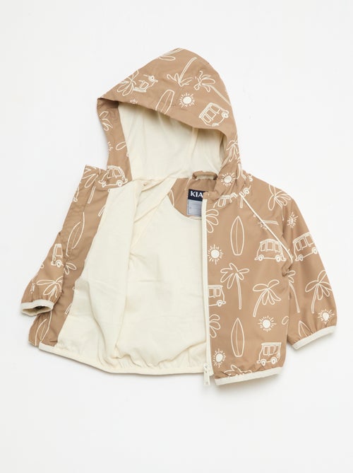 Giacca a vento con cappuccio all-over - Kiabi