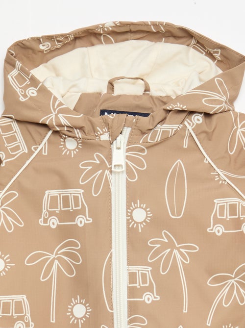 Giacca a vento con cappuccio all-over - Kiabi