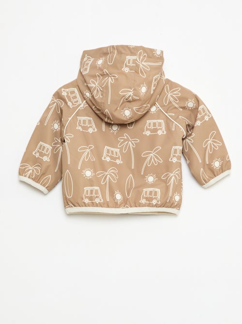 Giacca a vento con cappuccio all-over - Kiabi