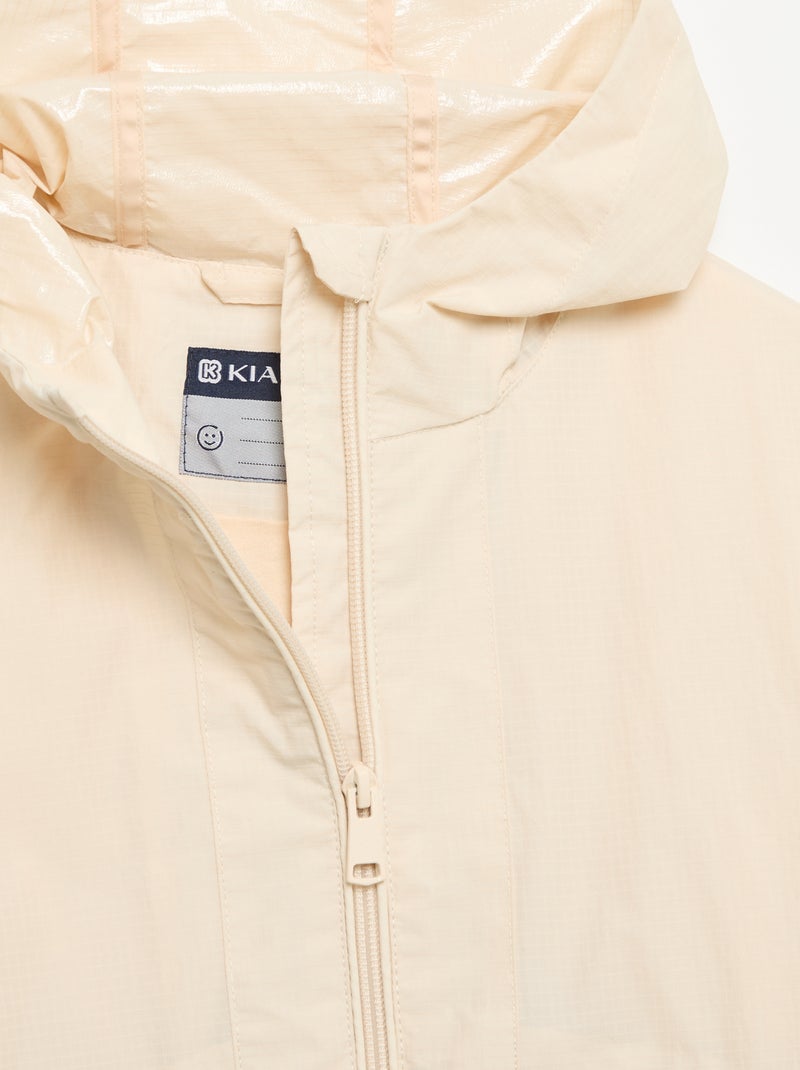 Giacca a vento con cappuccio Beige - Kiabi