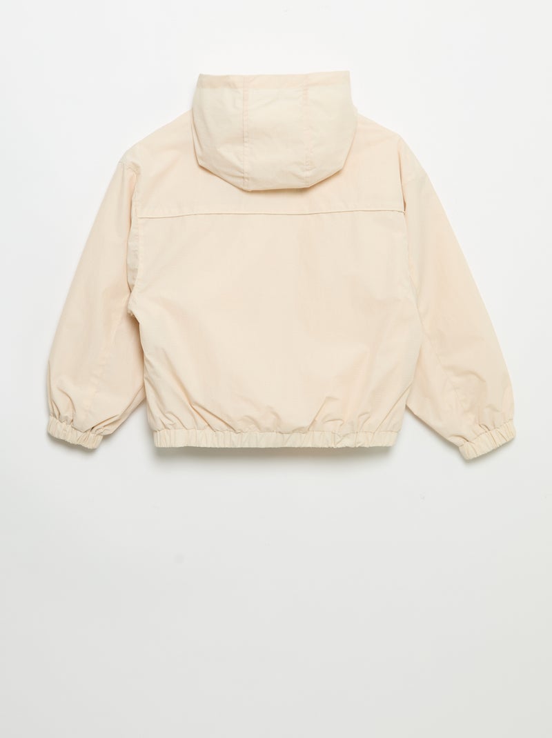 Giacca a vento con cappuccio Beige - Kiabi