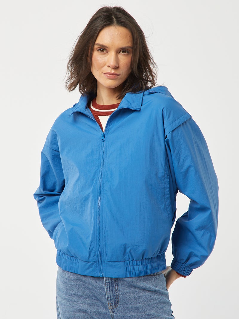 Giacca a vento con cappuccio BLU - Kiabi