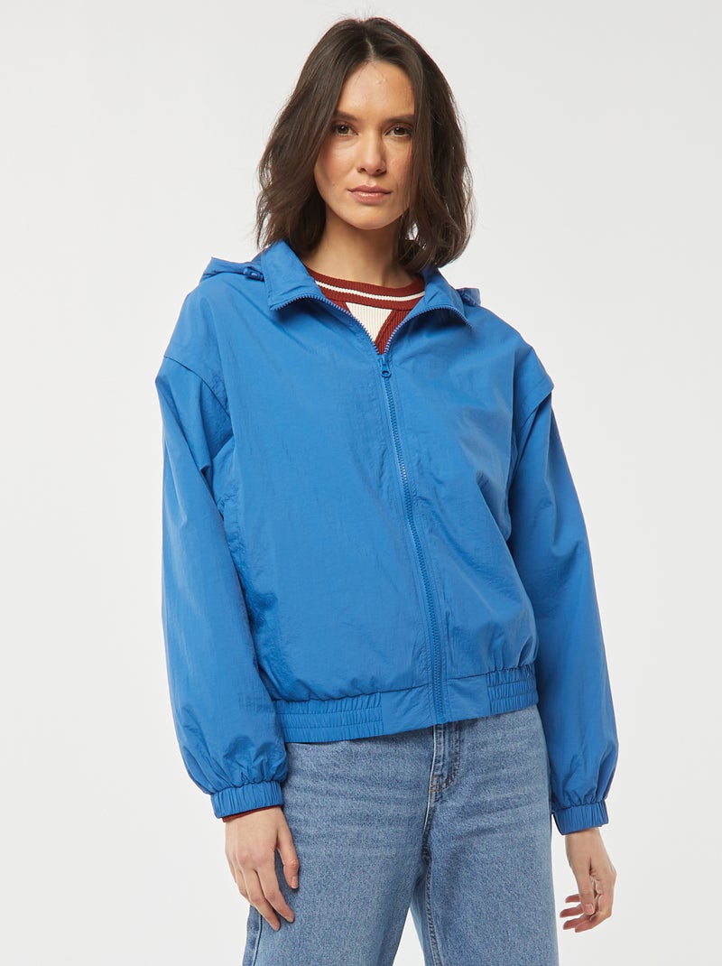 Giacca a vento con cappuccio BLU - Kiabi