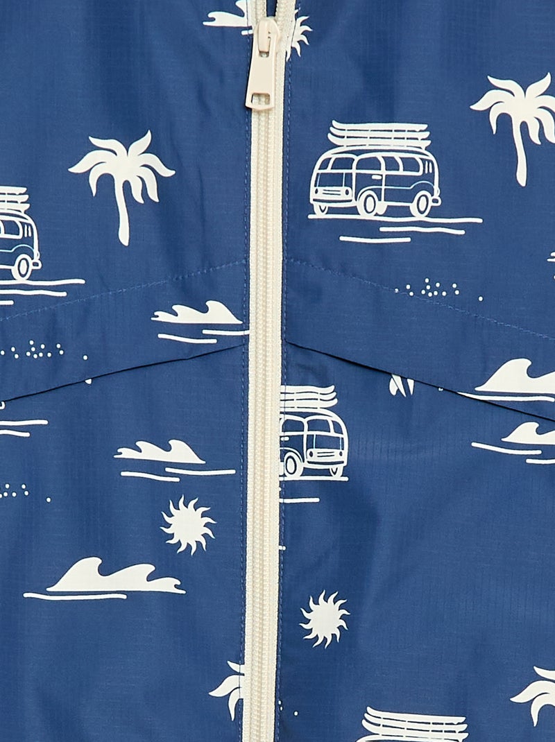 Giacca a vento con cappuccio Blu - Kiabi