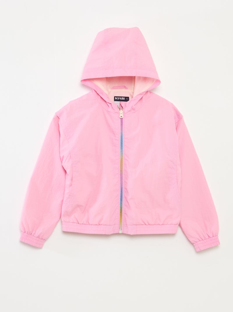 Giacca a vento con cappuccio e fondo elasticizzato Rosa - Kiabi