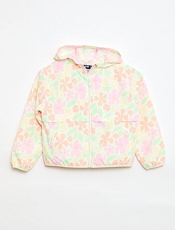 Giacca a vento con cappuccio e motivo