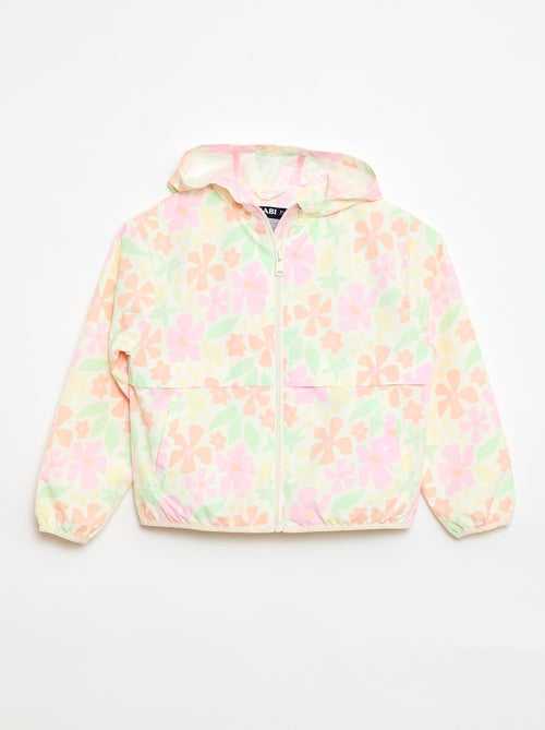 Giacca a vento con cappuccio e motivo - Kiabi