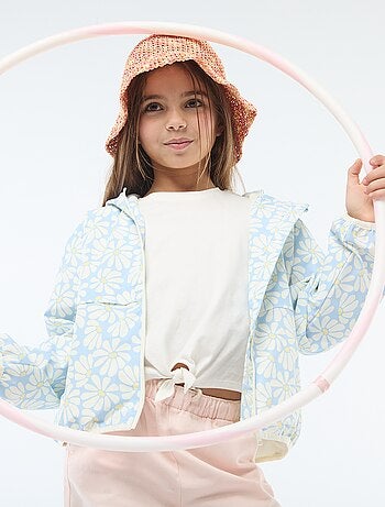 Giacca a vento con cappuccio e motivo