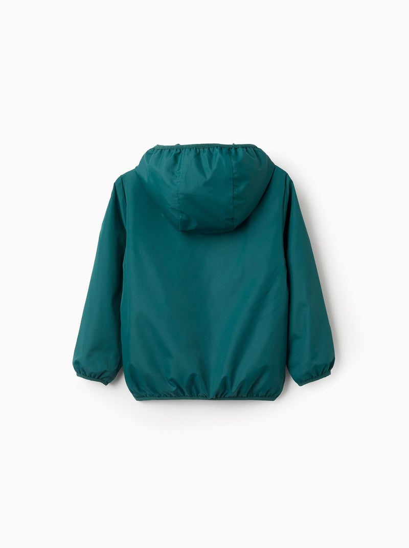 Giacca a vento con cappuccio e tasche Verde scuro - Kiabi