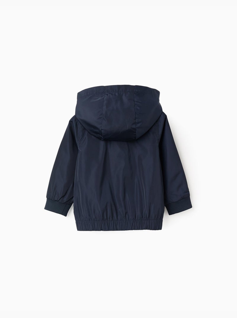 Giacca a vento con cappuccio rimovibile Blu scuro - Kiabi