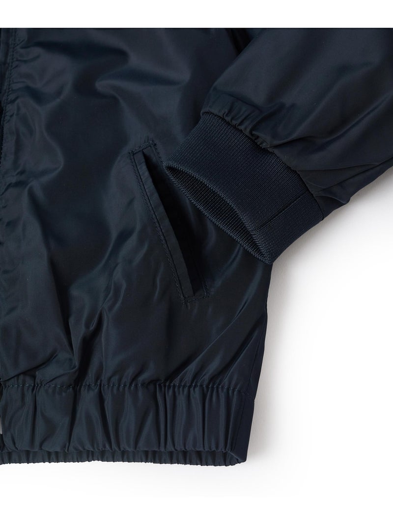 Giacca a vento con cappuccio rimovibile Blu scuro - Kiabi