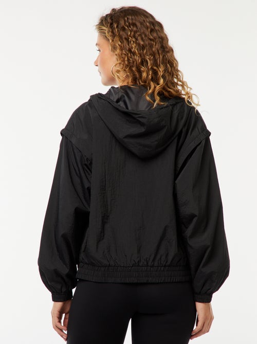 Giacca a vento con cappuccio tinta unita - Kiabi