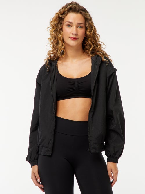 Giacca a vento con cappuccio tinta unita - Kiabi