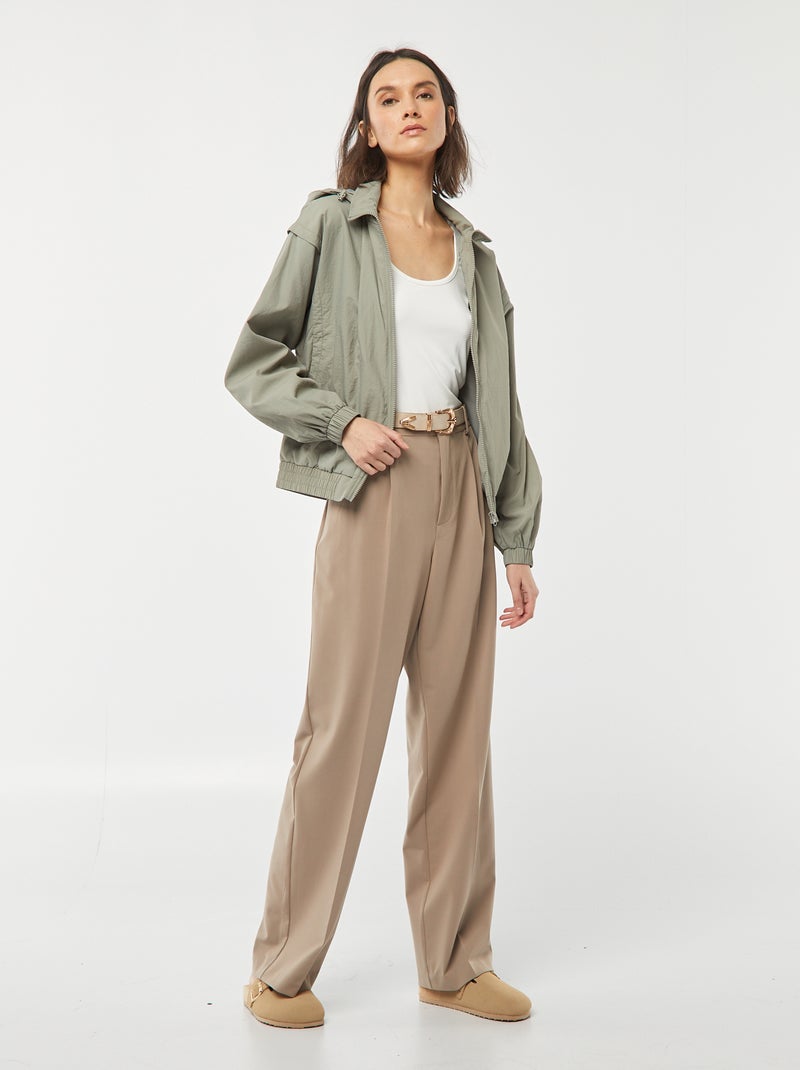 Giacca a vento con cappuccio VERDE - Kiabi