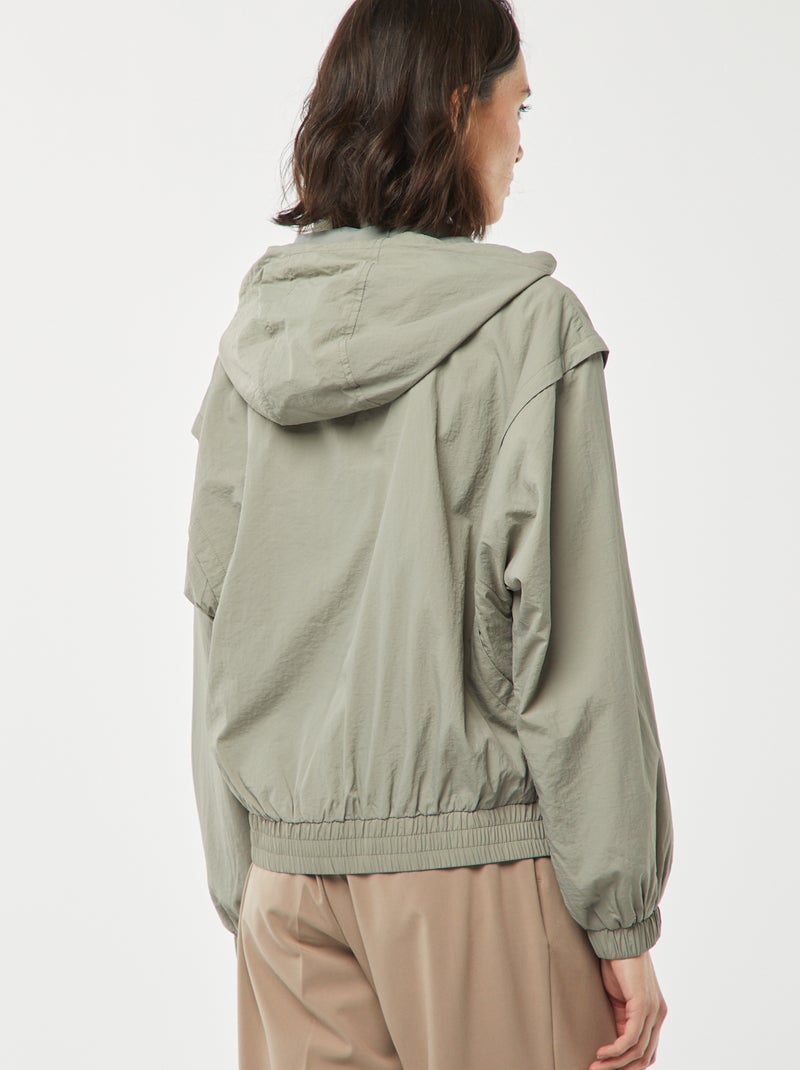 Giacca a vento con cappuccio VERDE - Kiabi