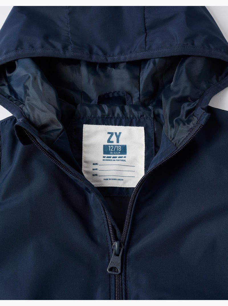 Giacca a vento con hood e tasche Blu scuro - Kiabi