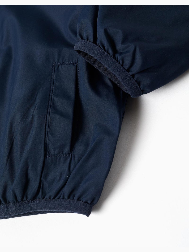 Giacca a vento con hood e tasche Blu scuro - Kiabi