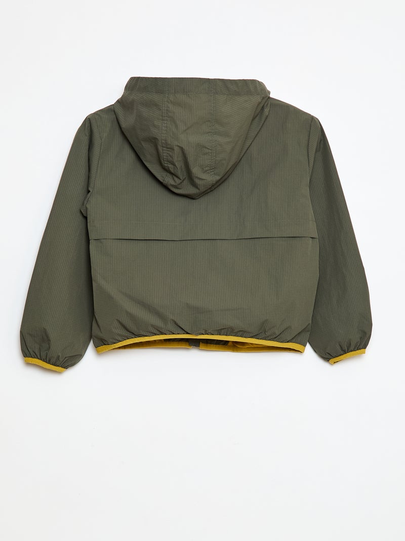 Giacca a vento idrorepellente con cappuccio Verde - Kiabi