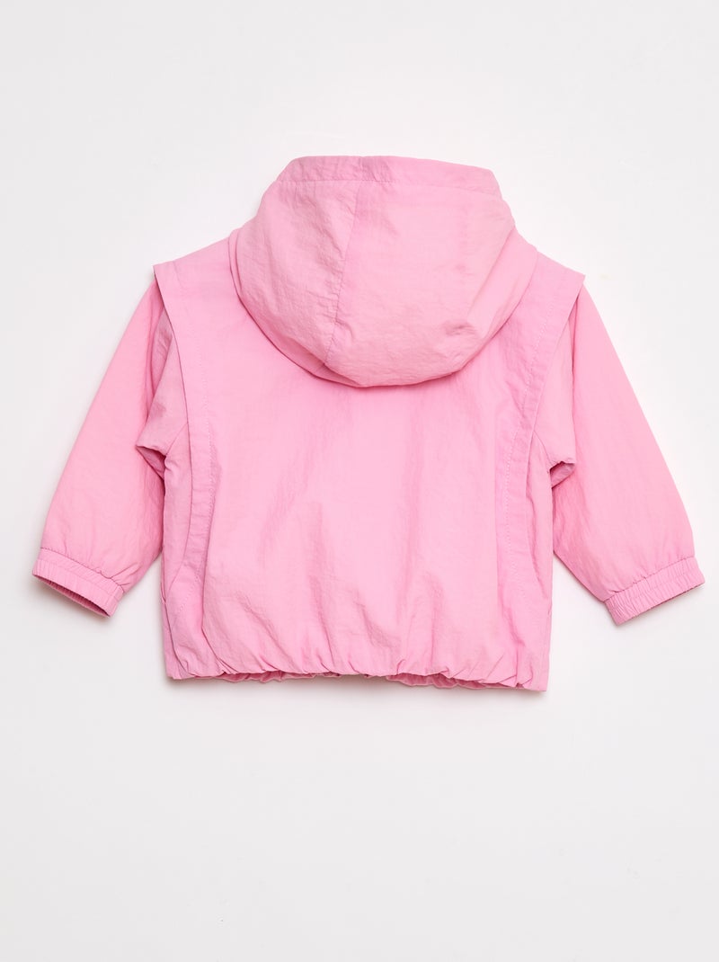 Giacca a vento leggera con cappuccio e motivo all-over Rosa - Kiabi