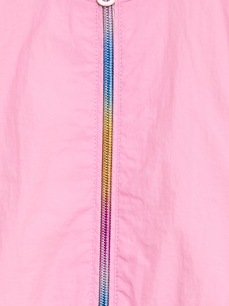Giacca a vento leggera con cappuccio e motivo all-over Rosa - Kiabi