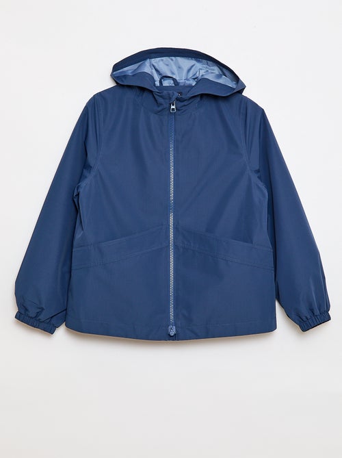 Giacca a vento tinta unita con cappuccio - Collezione facile da indossare - Kiabi