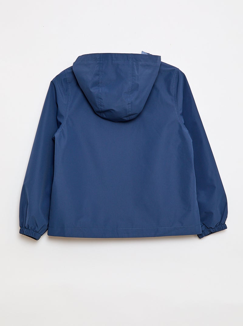Giacca a vento tinta unita con cappuccio - Collezione facile da indossare Blu - Kiabi