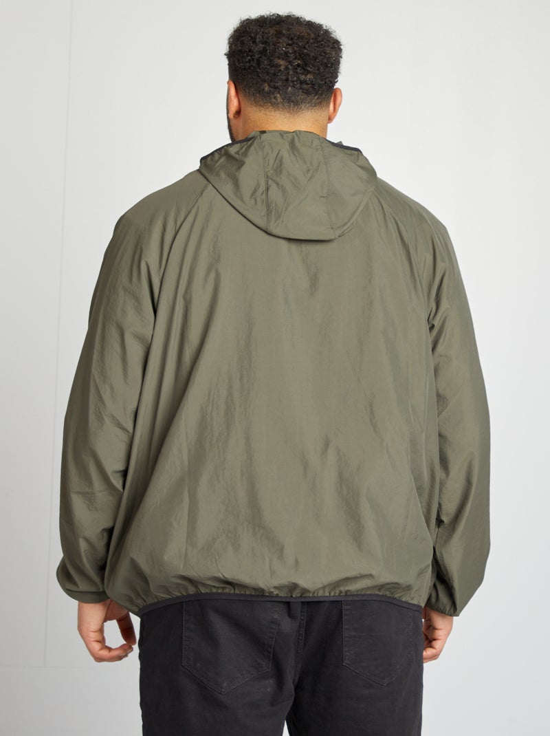 Giacca a vento tinta unita ripiegabile nel cappuccio KAKI - Kiabi