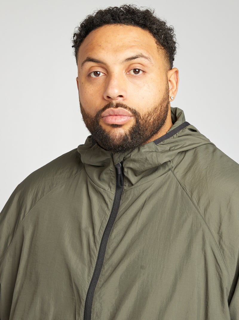 Giacca a vento tinta unita ripiegabile nel cappuccio KAKI - Kiabi