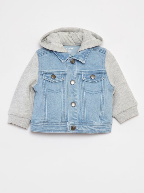 Giacca bimateriale in denim e tessuto felpato - Kiabi